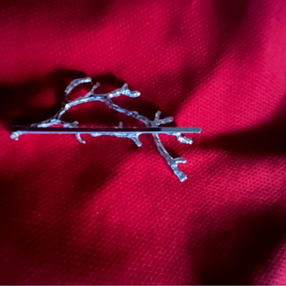 Silver Decorative Elegant Spring Branch Floral Hair Clip NWT - Picture 4 of 6